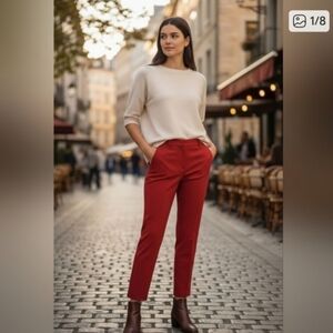 A NEW DAY, Red Dress Crop Pants, Euc Size 16